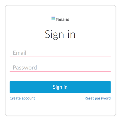 Login page