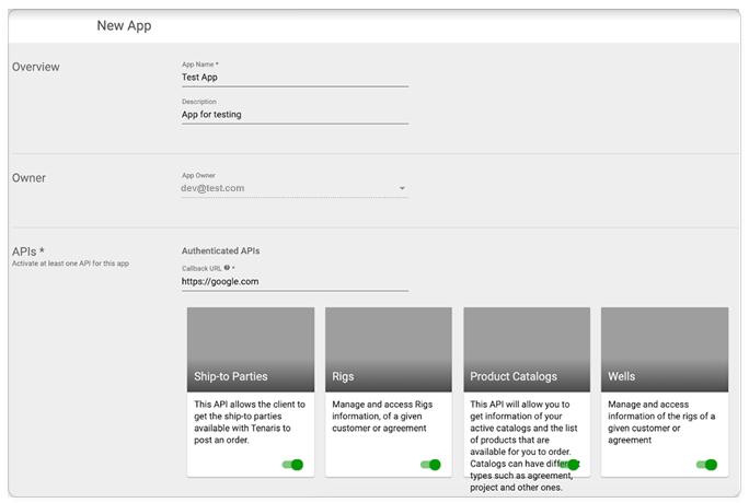 New app form