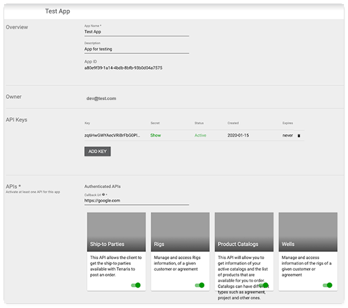 App configuration
